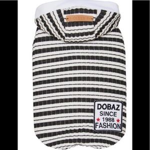 Dobaz Striped Kit Dog Hoodie Grey/White. Large